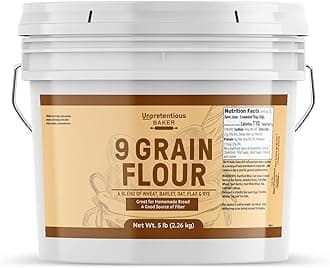 Unpretentious 9 Grain Flour, 1 Gallon, Bread & Dough, Storable, Fresh Homemade Bread