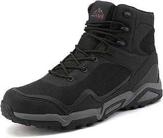 NORTIV 8 Men's Waterproof Hiking Boots Outdoor Mid Trekking Backpacking Mountaineering Shoes,Size 5.5,Black,JS19005M