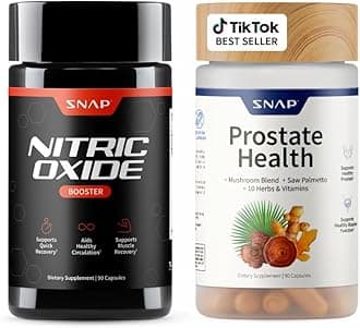 Snap Supplements Prostate Health Support Supplement Bundle with Nitric Oxide Booster – 90 Capsules & 90 Capsules