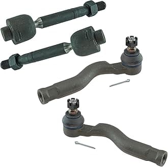 TRQ Inner and Outer Driver and Passenger Side Tie Rod Set 4 Piece Compatible with 2007-21 Toyota Tundra 2008-22 Sequoia