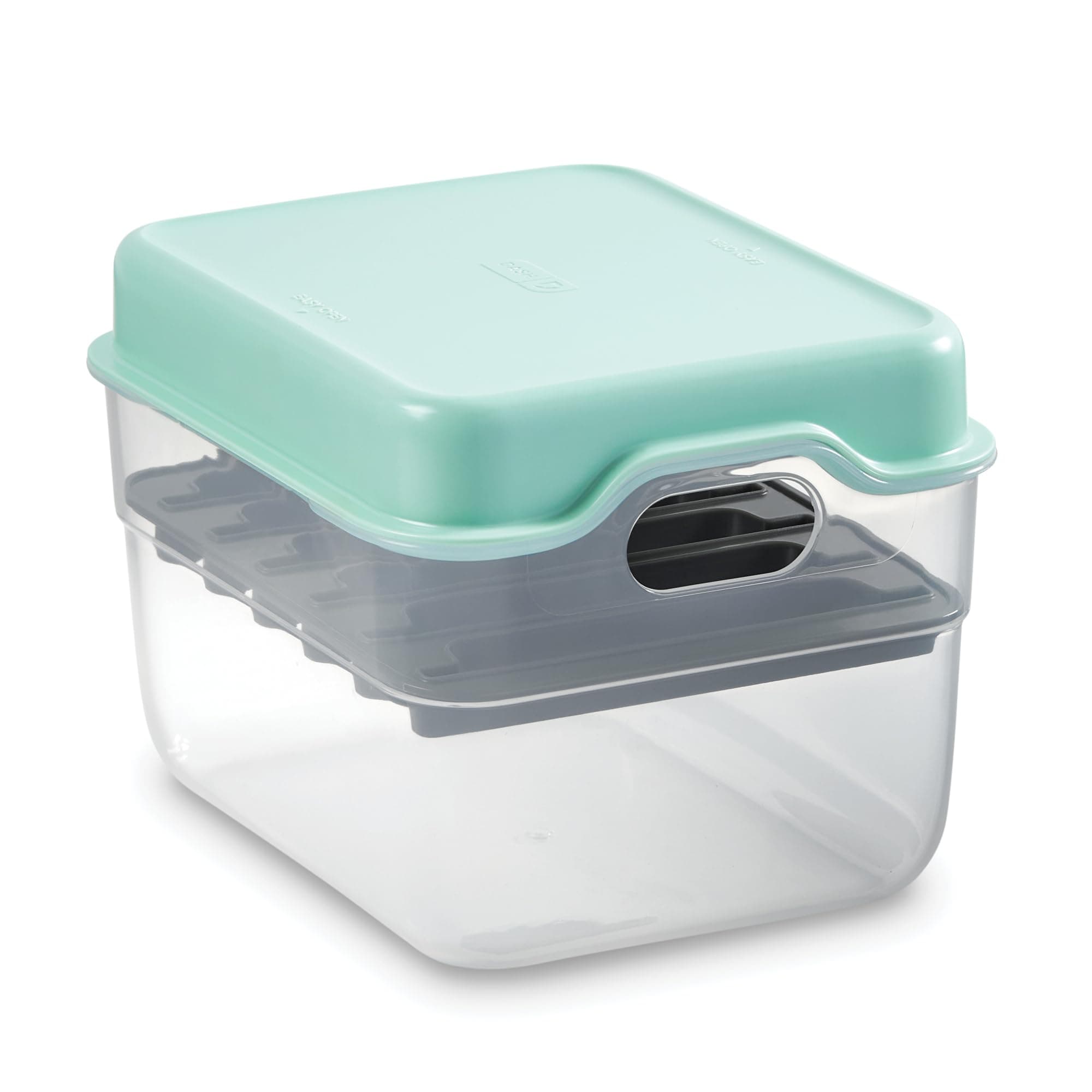 MultiMaker Mini System Removable Plate Storage Case - Plate Organizer with Lid - Stackable Countertop or Cabinet Organizer Storage for Removable Plates - Aqua