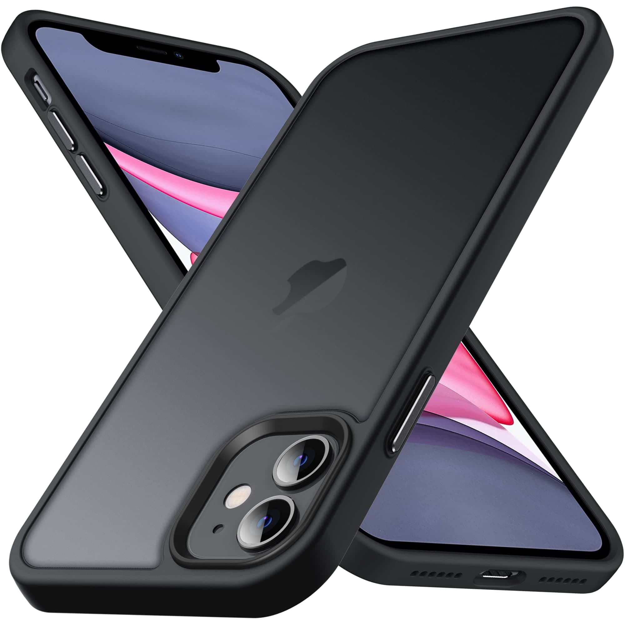 Designed for iPhone 11 Case Black [Support Wireless Charging], [Silky Touch] Soft Silicone Slim Anti-Scratch Phone Case for iPhone 11 5.4 inch,Black
