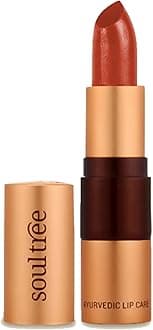 - Ayurvedic Lipstick - Rich Earth 777, 4gm | Creamy Texture | Enriched with Organic Ghee & Almond Oil | Moistured & Nourished Lips | 4gm