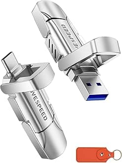 MOVE SPEED - 1TB 570MB/s High Speed Solid State Flash Drive with Type C + Dual Port USB 3.2 Drive, Thumb Drive Compatible with iPhone 15, 16,17 Series/Android/Phone