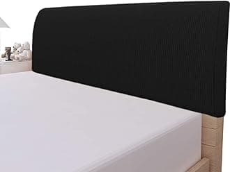 Easy-Going Stretch Bed Headboard Cover,Small Square Jacquard Headboard Slipcover, Dustproof Bed Head Cover for Bedroom (Twin,Black)