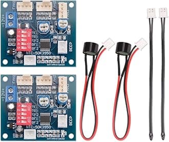 2PCS DC 12V 4 Wire PWM PC CPU Fan Temperature Control Speed Controller Module CPU High-Temp Alarm