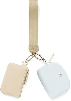 Mini Zip Around Wristlet Wallets for Women -KeyChain Wallet with Detachable Dual Pouch Wristlet -Key Chain Coin Purse Small Wallets