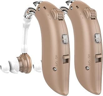 Rechargeable Hearing Aids for Seniors Type-C - Hearing Aids With Noise-Canceling - Each Hearing Aid 360° Rotating Hook Comfortable - hearing aids for severe hearing loss (Beige)