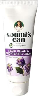 THE SOUMI'S CAN PRODUCT Night Repair & Brightening Cream | Natural Retinol & Vitamin-Rich Formula with Ginseng, Kakadu Plum, Rosehip Oil & Bakuchiol | For Skin Repair & Elasticity | Anti-Aging Cream to Prevent Fine Lines & Wrinkles | Boosts Collagen & Restores Firmness | Brightens Complexion & Revitalizes Skin Tone | Moisturizing & Hydrating Night Cream | Suitable for All Skin Types | For Women & Men | 50ml (Pack of 1)