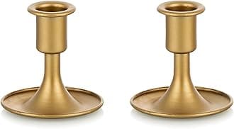 Candlestick Holders Taper Candle Holders, Romadedi Gold Candle Stick Candle Holder for Table Centerpiece, Wedding Reception, Festive Christmas Mantel Decoration or Home Decor, Set of 2