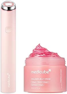 medicube Plump and Radiant Pink Duo: Mini Booster Pro Pink and Collagen Jelly Cream, 3.71 fl.oz. (110ml) | Gifts for Her, Gifts for Women