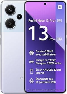 Xiaomi Redmi Note 13 Pro+ 5G (256GB + 8GB) 6.67" 200Mp Triple (for Tmobile Mint Tello & Global) Global Version Unlocked (Aurora Purple)