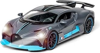 Bugatti Divo 1:32 Exclusive Alloy Metal Pull Back Die-cast Car Die cast Metal Pullback Toy car with Openable Doors & Light, Music Boys Gifts Toys for Kids【Colors as Per Stock】