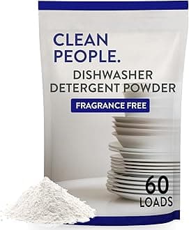 The Clean People Dishwasher Detergent Powder | Cuts Grease and Rinses Sparkling Clean | Residue-Free (30 Ounce, Fragrance Free)