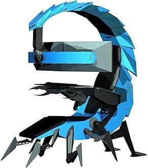 Gaming Ergonomic Computer Cockpit Chair with Led Lights, Multi -Screen Encoding Cabin Workstation Office Cockpit Gaming Station Video Gaming Chair Computer Table (D)