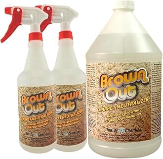 Quality Chemical Brown Out Carpet Stain Remover/Carpet Cleaner Solution for Machine/Carpet Cleaning Solution/Carpet Clean/Rug Cleaner Solution/Carpet Shampoo Cleaner/Rug Shampoo - 128 oz (Combo)