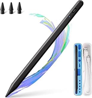 Stylus Pen for iPad Apple: Fast Charge for iPad Pencil Apple Pen with Palm Rejection Tilt Sensitivity - Pen for iPad 10/9/8/7/6, iPad Pro 12.9"/11"/13" M4, iPad Mini 6/5, iPad Air 5/4/3/M2 Black