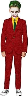 Offstream Kids The Joker Outfit - Halloween, Batman Villains Outfit for Boys - Including Blazer, Pants and Tie - Purple