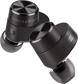 Bowers & Wilkins Pi5 in-Ear True Wireless Headphones, 4 Built-in Mics, Bluetooth 5.0 with Qualcomm aptX, Adaptive Noise Cancellation for iPhone & Android, Smart Wireless Charging, Black