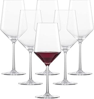 Pure Cabernet Red Wine Glass (Set of 6), Graceful Wine Glasses for Red Wine, Dishwasher-Safe Tritan Crystal Glasses, Made in Germany (18 Ounce)