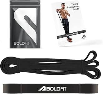 Boldfit Heavy Resistance Band for Exercise & Stretching, Pull Up Band Suitable in Home & Gym Workout, Power Bands for Men & Women. (Black 15-30 kg Resistances)(Material: Natural Rubber)
