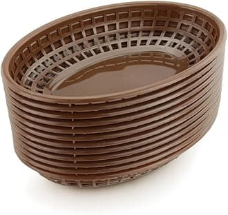 Fast Food Baskets, 9 1/4 x 6 Inch Oval, Set of 36, Brown