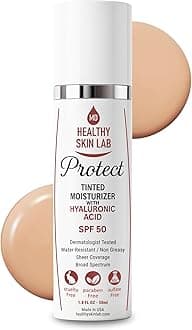 Healthy Skin Lab Protect Tinted Moisturizer SPF 50, Sheer Universal Tint, Lightweight Hydrating Mineral Sunscreen for Face, Hyaluronic Acid, Broad Spectrum Daily SPF, Dermatologist Tested, 1.8 oz