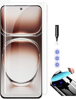 NISHTECH Advanced HD+ Curved UV Tempered Glass Screen Protector Designed for Oppo Reno 12 Pro 5G || Full Screen Protector with Easy Installation Kit (Anti-Scratch)