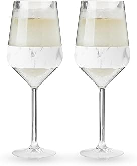 Wine FREEZE Stemmed in Marble (set of 2)  by HOST