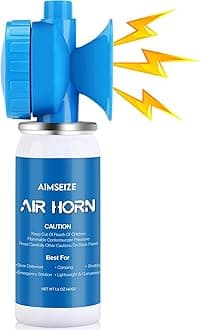 Air Horn: Bear Horn For Self Defense - Boat Horn - 115dB Heard Up to 0.5-Miles Away (Blue, Plastic & Metal, 1 Pack)