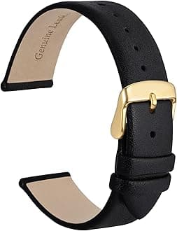 WOCCI Elegant Watch Bands, Genuine Leather Replacement Straps for Men and Women, Band Width 8mm 10mm 12mm 14mm 16mm 18mm 20mm