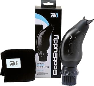 Boot Buddy 2.0 Shoe Cleaner & Boot Brush with Towel (Black) - Shoe Cleaning Kit - Effortlessly Cleans Outdoor Footwear, Football Boots, Walking, Hiking Boots, Golf Shoes, Wellies & More in Minutes