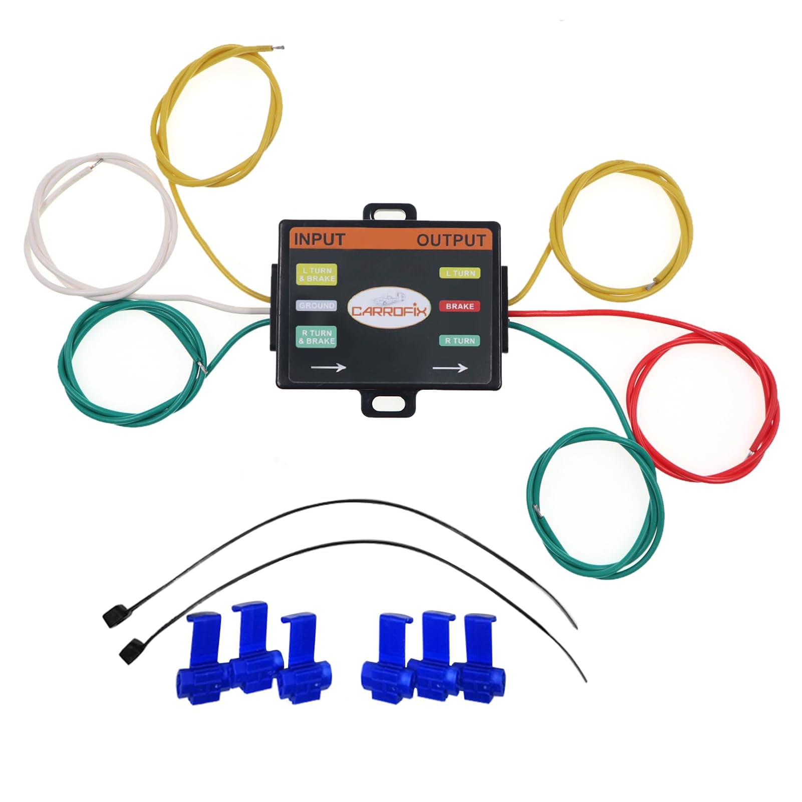 CARROFIX LED Compatible 2 Wire to 3 Wire Splice-in Trailer Tail Light Converter for RV Flat Towing, Easy to Separate Brake and Turn Signals