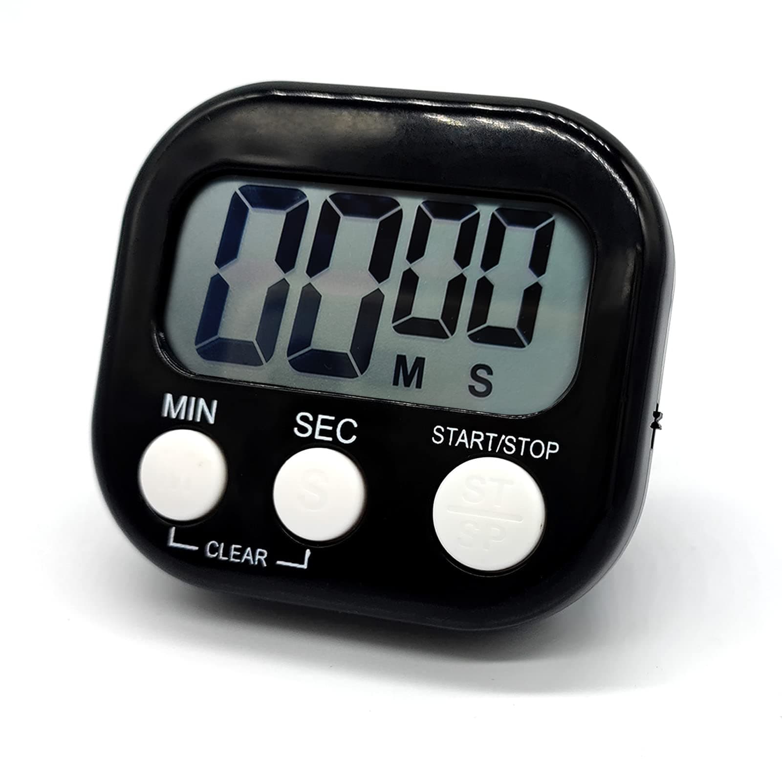 Magnetic Kitchen Timer Clock Digital Visual Timer Bright Display Count Down Stopwatch Loud Beep Sound Alarm Back Stand for Cooking Shower Bathroom Brushing Teeth Teacher Student - Black