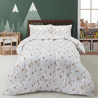 Utopia Bedding Pine Tree Kids Comforter Set with 2 Pillow Shams, 3 Piece Soft Microfiber Twin Bed Comforter with Pillow Shams, Printed Kids Bedding for Boys and Girls, Breathable, Easy Care