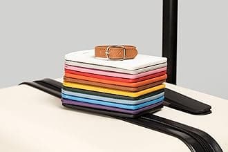 Premium Colored Luggage Tags for Luggage, Travel Bags and Suitcases by Adventure Goods - Yellow (Pack of 2)