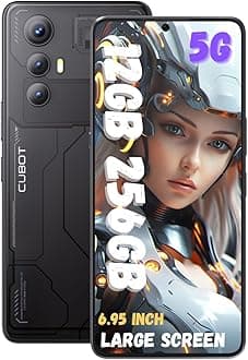 CUBOT MAX 5 Smartphone 6.95-Inch FHD+IPS Android 14 Octa-core Processor, 12GB RAM 256GB ROM, 5100mAh Battery,100MP+32MP Camera Wi-Fi Dual SIM 5G Network Unlock Cell Phone Tech Black
