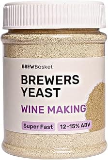 BREWBasket Yeast for Making Wine 150GM | Fast Acting Active Dry Culture | High Alcohol Tolerance up to 15% V/V | For Homemade Batches 150g