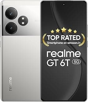 realme GT 6T 5G (Fluid Silver,12GB RAM+256GB Storage) | India's 1st 7+ Gen 3 Flagship Chipset | 1.5M + AnTuTu Score | 5500mAh+120W | The World's Brightest Flagship Display