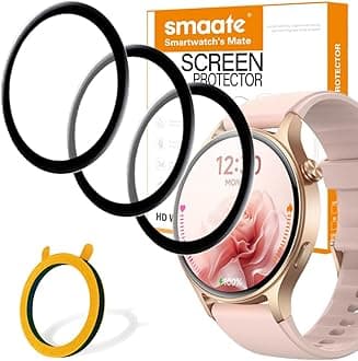 3D Screen Protector Compatible with GTX18 AR-01 1.3 inches aeac Fitpolo Smartwatch, PMMA, Full Coverage, 3 Pieces, with Non-slip Pad Sticker