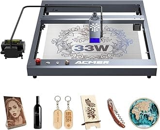 ACMER Laser Engraver,33W(33000mW) Output Laser Cutting Machine, Laser Engraving Machine,CNC Laser Cutting Machine and Engraving Machine for Stainless Steel,Wood,Metal,Acrylic,Leather and More