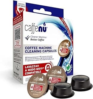 Lavazza a Modo Mio Compatible Cleaning Capsules. 4 Lavazza Cleaning Pods. Coffee Machine Cleaner For Crisp Coffee. Cleans inaccessible areas such as nozzle and spout.