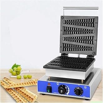 Shoppers Hub PNQ 1800W Electric 4 Slot Heavy Duty Commercial Lolly Stick Tree Shape Waffle Maker for Ideal Use in Waffle Outlets, Hotels, Restaurants, Cafes and Catering Purposes