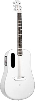 ME 4 Acoustic Electric Guitars Carbon Fiber Travel Smart Audio Guitar with 3.5 inch TouchScreen, HILAVA 2.0 System, Right-handed, FreeBoost 3.0, Airflow Bag (38INCH White)