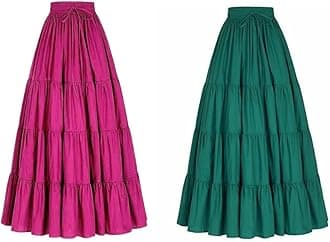 JANAKGirl's Crepe Fabric Long Frill Skirt 584