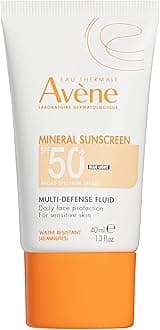 Mineral Sunscreen Multi-Defense Fluid Tinted SPF 50+, Clean Formula Sunscreen for Sensitive Skin, Reef Friendly, Tint, Non-Whitening, Antioxidant Protection, 1.3 Fl Oz