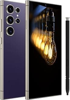 I24 Ultra Unlocked Cell Phone Android 13, 8GB+256GB Octa-core Smartphone Mobile Phone, 6800mAh Battery Fast Charging, 6.8" FHD+ Screen, 108MP Camera, Dual SIM Phone/GPS/Face ID - Purple
