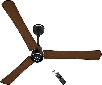 Renesa Halo Smart Alexa Enabled 1200mm BLDC Ceiling Fan with Remote | BEE 5 star | High Air Delivery | Low noise | LED Speed Indicator | Sleek Design | | 3 Year Warranty | Matte Brown & Black