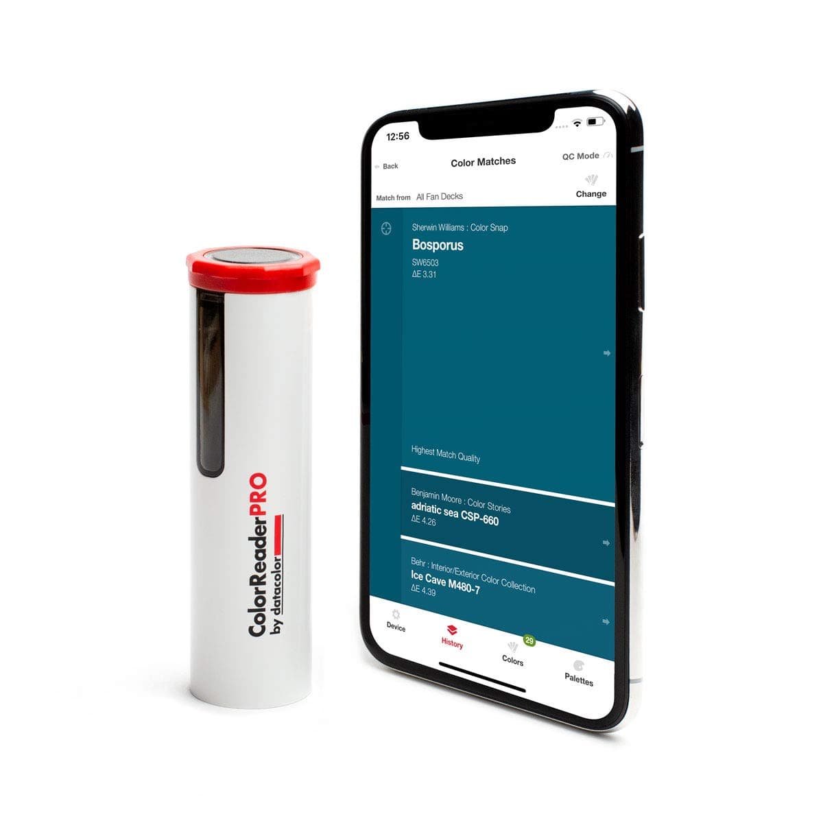 Datacolor ColorReader Pro – Professional Digital Colorimeter & Paint Matching Tool with OLED Screen; Instantly Identify HEX, RGB & Delta E; Standalone Use for Sherwin Williams, Behr & Benjamin Moore