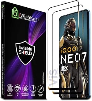 compatible with iQOO Neo 7 5G Tempered Glass screen protector guard [with warranty] Full Edge to Edge 9H Full Glue FHD with Easy Installation kit - Pack of 2